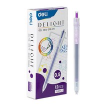 델리 델라이트 퀵드라이 노크식 젤잉크펜 0.5mm EQ118, 퍼플, 12개