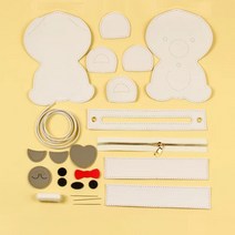 바이비드 Rogar 귀여운 곰돌이 봉제 크로스백 DIY 키트, 화이트, 1세트