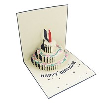 클리니스 생일케이크 카드 엽서, 블루, 1개