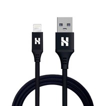힐링쉴드 USB A타입-라이트닝 8핀 아이폰 고속 충전 케이블 WAVE IC03, 100cm, 블랙