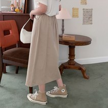 제단비 린넨 뒷밴딩 A라인 롱 스커트 cpsk4723k27