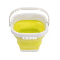 마이데일리 접이식 미술 수채화 물통, 옐로우 사각형
