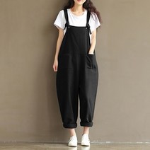 MA 빅사이즈 포켓 린넨 멜빵바지