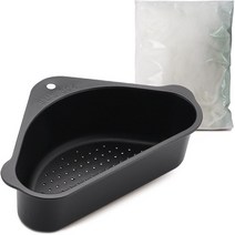 마켓플랜 스텐304 음식물 정리바스켓 모서리형 + 거름망 100p, 블랙, 1개