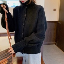 마이시즌 여성용 터틀넥 스웨터 가디건