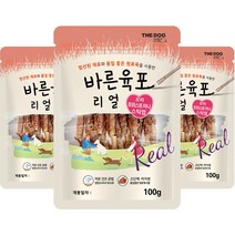 더독 반려동물 올바른 리얼 육포 오리 트위스트 미니 스틱껌 100g, 3개