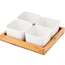 루이앤탑펠 나눔 반찬 사각 접시 4구, 반찬 나눔 접시 - 4구, 1세트