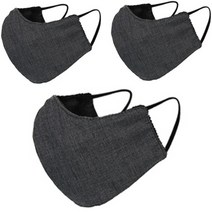 입체 기모 항균 일반형 마스크 M, 1개입, 3개, 민자 챠콜색