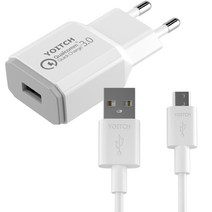 요이치 제우스 퀄컴 3.0 지원 USB 고속 충전기 + 8핀 고속 충전 케이블 150cm, 혼합색상, 1세트