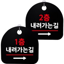 뭉키데코 고리형 안내표지판 2종 블랙 S8 세트, 1세트, S8_091(1층 내려가는길 오른쪽, 2층 내려가는길 오른쪽)