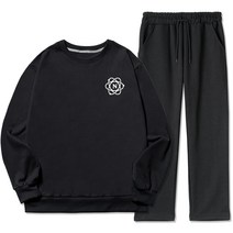 NSD 남성용 빅사이즈 스페이스 스몰로고 기모 트레이닝 맨투맨 + 바지 세트