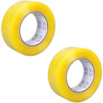 아뜰라임 박스 포장 테이프 5cm x 120m, 2개, 노란색 투명