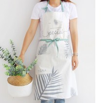 쏘앤영 야자수잎 프린팅 북유럽스타일 앞치마 66 x 80 cm, 아레카야자 화이트, 1개