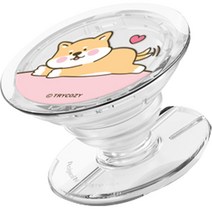 트라이코지 체인지 톡 탈부착 그립 휴대폰 거치대, 댕댕이와친구들 하트 시바댕댕, 1개