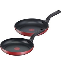 테팔 레드딜라이트 인덕션 후라이팬 2종 세트, 레드, 프라이팬 24cm + 프라이팬 28cm