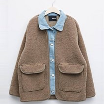 비엔엑스 여성용 데님 배색 포인트 포켓 플리스 자켓 BU3JK019L0