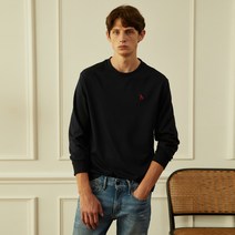 헤지스 남성용 솔리드 라운드 긴팔 티셔츠