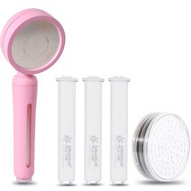 아쿠아듀오 블라썸 샤워기(핑크) + PLA 필터 3p + 2차 ACF헤드 필터 세트, 1세트