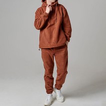 하이후 남성용 폴라플리스 후드 아노락 + 팬츠 상하의 세트 HE4001