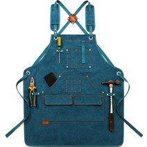 꼬까 다용도 캔버스 패브릭 앞치마, 푸른