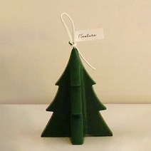 F5NATURE 크리스마스 오브제 트리캔들 45g S, 1개, 그린(우드세이지앤씨솔트)