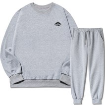 코지레이먼트 남성용 M~4XL 7컬러 UFO 스몰로고 기모 맨투맨 조거트레이닝 세트