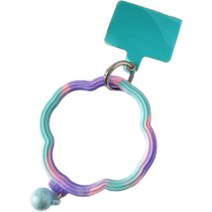 스트릿램프 물결 그라데이션 실리콘 스마트폰 스트랩 걸이 손목 밴드 링, 민트, 1개