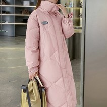 메이첼 여성용 루즈 베베 하이 헨리넥 데일리 롱 패딩 01817