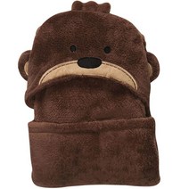 엠케이 브라운베어 유아 목욕 타올 원사이즈, 브라운, 1개