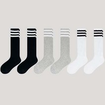 구냥씩 여성용 삼선 니삭스 6켤레