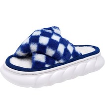 이사도라 여성용 체크보드 도톰 퍼 슬리퍼