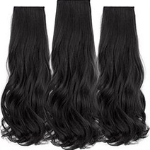 찐노마진몰 롱 웨이브 가발 50cm, 3개, 내추럴블랙