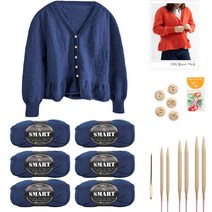 야나 스마트 플레어 가디건 뜨개질, 807, 1세트