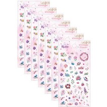 쁘띠팬시 시즌스티커 봄 빈티지플라워 DA5360, 7개, 혼합색상