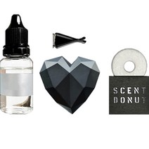 엠퓨처 차량용 하트 방향제 매트블랙 + 오일 15ml + 클립 3cm + 오일솜 세트, 1세트, 클린코튼