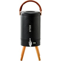 오슬로 스텐 304 이중진공 보온 보냉 트리 워터저그, 블랙, 4.5L