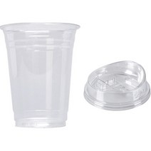 스완 일회용 아이스컵 9.2cm 490ml + 롱 리드 뚜껑 세트, 50세트