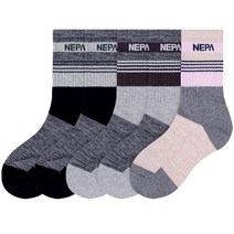 네파 여성용 펄트 서페스 쿠션 크루삭스 5종 세트 NPCFSCRS-WB5, 그레이 2p + 블랙 2p + 핑크