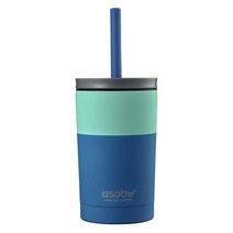 아소부 스텐 보온보냉 빨대 텀블러 시피 파스텔 미니 시피, 파스텔 블루, 360ml