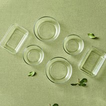 글라스락 한상차림 플레이팅 식기 6종 세트, 투명, 밥공기 2p + 국공기 2p + 반찬접시 2p
