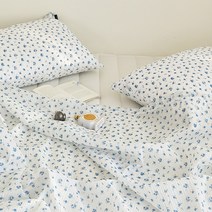 썸머로맨스 스노우 시어서커 홑이불 Q 블루로지, 혼합색상