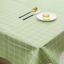 모던리빙 방수용 격자 식탁보, 그린, 137 x 152 cm