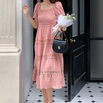 페이퍼먼츠 스퀘어넥 캉캉 3단 티어드 라인 원피스 04867
