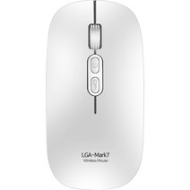 포엘지 C타입 충전식 무선 무소음 마우스 LGA-MARK7, 화이트