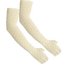 인콘트로 올데이 스트라이프 반장갑 양손 쿨토시 세트, 꽃무늬노랑