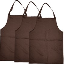 금깨비 손님용 미니 목걸이형 앞치마, 브라운, 3개