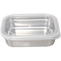 올품락 퓨어씰 직사각 PP 뚜껑 스텐 밀폐용기 410 ml, 1개, 단품