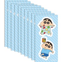 플라잉웨일즈 짱구는 못말려 리무버블 빅 스티커, 블루, 10개