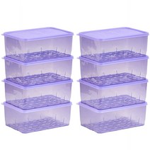 땡스소윤 냉동실 전용 밀폐용기 5호 1300ml 쿨라벤더, 8개, 밀폐용기 8p