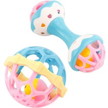 티티펫 강아지 장난감 딸랑이볼 딸랑이 아령 2종 세트, 혼합, 1세트